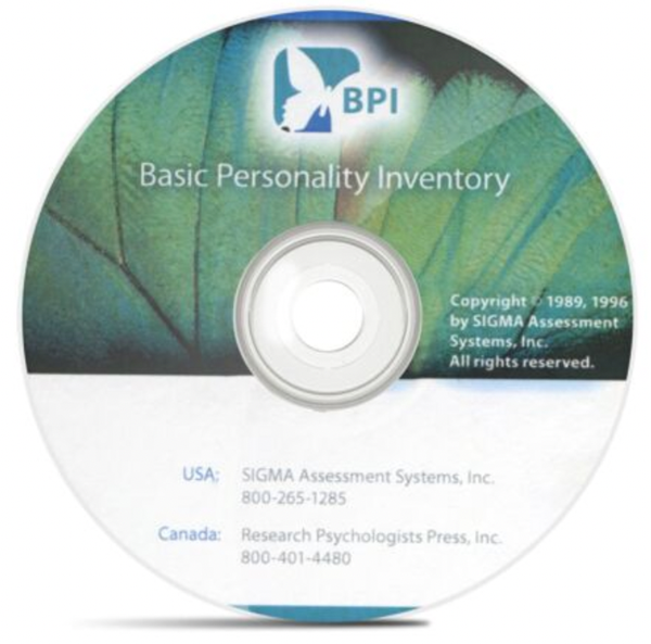 T JTA Basic Personality Inventory BPI Test Manual CD ROM 